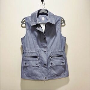 PETER MILLAR • Women’s Blue White Gingham Checkered Golf Vest Size Small